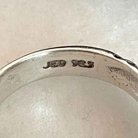 Sterling Silver 925 JED Joseph Demarco Emerald Panther Cheetah Band Ring Sz 7 - Picture 10 of 16